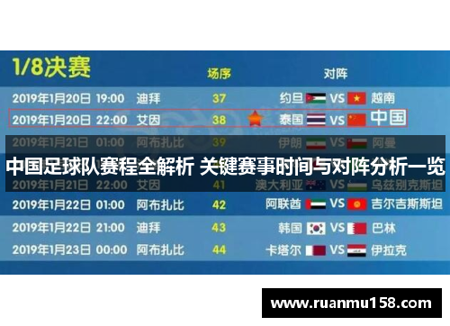 中国足球队赛程全解析 关键赛事时间与对阵分析一览